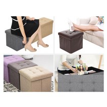 소품보관 박스형 쿠션픗스툴 미니 거실 베란다카페용 30평대 벤치수납 20평대 아파트, 패브릭스툴 핑크