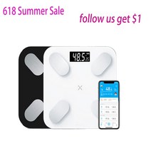 몸무게측정기 체성분분석기 체지방분석기 몸무게체중계전자 블루투스 저울 충전식 음성 체지방 인체 앱 체, 01 Black, 한개옵션1