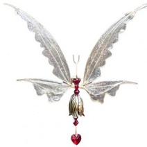Compatible Home Pendant Epoxy Windbell Creative Fairy Butterfly Angel Windbell Reusable, 빨간