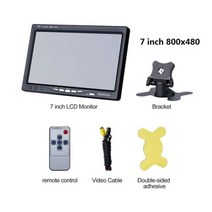 [해외] 10.1 인치 모니터 PORTATIL 1024X6 데스크탑 자동차 역방향 백업 REARVIEW TFT LCD 디스플레이 AV 비디오 입력 TV 7 인치 AV 모니터, 7inch 800x480