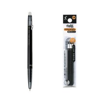 프릭션 지워지는 볼펜 0.38 볼펜+리필심 SET, 블랙, 1세트