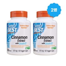 2개 세트 닥터스베스트 시나몬 추출물 시눌린 PF 125mg 60베지캡슐 계피, 60정