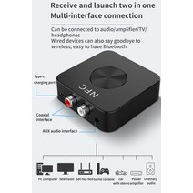 NFC단말기 NFC카드단말기 무선 블루투스 5.0 수신기 송신기 NFC 스테레오 3.5mm Aux 잭 2 RCA 유형 C 음악, 한개옵션0