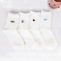 [더빨강양말]여성 쪼꼬미 중목양말 5켤레