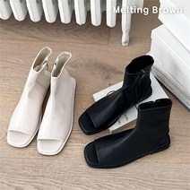 로즈블로썸 멜팅브라운 여성 토오픈 플랫 앵클 부츠 1.5cm (7412383)