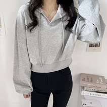 주니어 올뎃 트임 크롭 후드 티 초등학생 중학생 고등학생