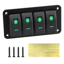캠핑카제작부품 악세사리 control switch panel for car 해양 rv caravan auto replacement parts 4 gang car switch, 초록, 1개