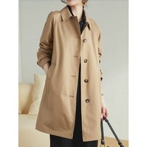 여성 야상 봄 잠바 점퍼 간절기 아우터 봄과 가을 중년 트렌치 영국 스타일 모든 경기 코트 싱글 브레스트 카키 재킷