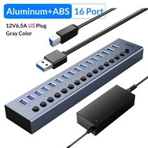 usb 멀티 pc usbhub 충전 허브 멀티허브 노트북 데스크탑 usb확장 ORICO-산업용 USB 3.0 7101316 포트 알루미늄 abs 분배기 onOff 스위치 컴퓨터 액, 16 Port US