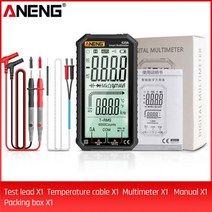 저항계 절연 접지 디지털 ANENG-620A 스마트 멀티미터 트랜지스터 테스터 6000 카운트 실제 RMS 자동 전기 커패시턴스 미터 온도 저항, 03 620A Black sheath, 03 620A Black sheath