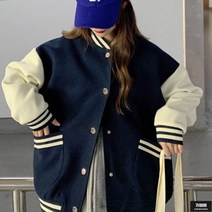 가바바 여성 빅사이즈 블루종 매일매일 입고싶은 배색 소녀 항공점퍼 G63456