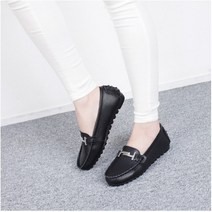 발편한 통굽 로퍼 여성 메탈 장식 가죽단화 데일리 슈즈