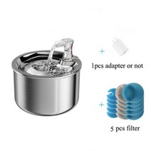 밥그릇 물그릇 애완 용품 자동 먹이 Surrunme-스테인레스 스틸 고양이 분수 2L 흐르는 물 마시기 개 필터 스마트 동물 급수기 디스펜서 센서 포함, 2L 추가 필터 키트_영국 어댑터 | 중국