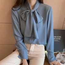 왕리본 블라우스 봄 리본 셔츠 프릴 이쁜 여성