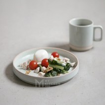 옳음 원접시 (8인치)-도자기 원형 굽접시 고기 샐러드 빵 예쁜플레이팅, 브라운
