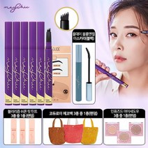 메이시크 메이시크 핑거팁 아이브로우 틴트X6+가이드 1set+마스카라+립틴트+섀도우+에코백, 상세 설명 참조, 다크브라운(자연갈색)