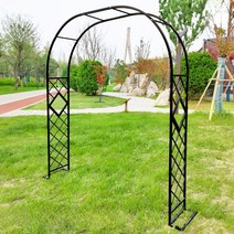 장미 아치 넝쿨 지지대 포도나무 정원 꾸미기 대문 [오디가 ODIGA], 박음핀, 너비3.4m / 높이2.2m, 검정색(Black)