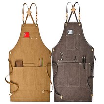 아마폴라 물빠짐없는 바리스타앞치마 카페 공방 미용 빅사이즈 작업 앞치마, 베이지