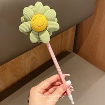 3개입 스마일 해바리기 꽃볼펜 스승의날 발렌타인데이 선물용 볼펜 장식품, 그린 스마일 해바라기 펜