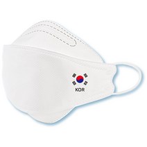 [태극기 로고 마스크] 앱솔루트 3D 4중구조 대형 개별포장 마스크 화이트 / 블랙, 30매