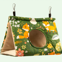 유이미 사계절용 앵무새둥지 재미있는원도형 삼각 침대, 대 1개, 원도형 그린