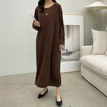 쁘니걸 (55~120)소프트롱원피스 A라인 간절기 긴팔 오버핏 빅사이즈 여성의류 데일리룩