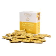 독일직구 뉴질랜드산 레몬과 생강의 네츄럴 추출물 함유 KORU ACTIVE MANUKA - HONIG LUTCHBONGS MGO 800+ (UMF 20+) / 90% 프리미엄 마누카 꿀의 무설탕 막대사탕 24개, 상세참조, 수량