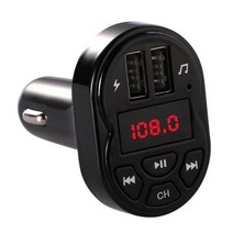 FM 송신기 무선 라디오 모듈레이터 자동차 블루투스 호환 어댑터 MP3 플레이어 (듀얼 USB 5V 3.1A 포함) 121337, 검은색