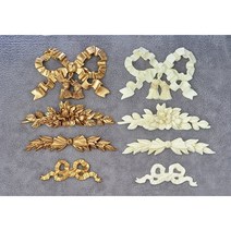 쉐비블랑체 앤틱 쉐비 몰딩 벽장식 데코 셀프 인테리어 장식문양 리본 태슬 외, 앤틱화이트, 태슬리본