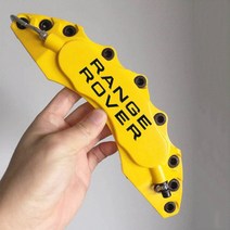 캘리퍼커버 브레이크튜닝 ABS 플라스틱 브레이크 캘리퍼 커버 끝없는 스티커 로고 포함 레인지로버 벨라 스포츠 보그 이보크 V6 V4 엔진용, [3] Yellow RR, [1] 2 size L and 2 pcs M