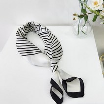 디안몰 실크 스카프 스프라이프 화이트