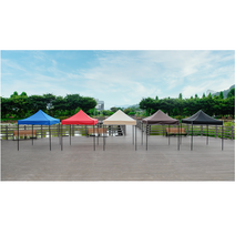 조은마켓 언제 어디서나 간편하게 설치 가능한 벨크로 타입 천막세트 캐노피 (체육대회 야외활동 선별진료소 포장마차 등), 3미터×3미터, (지붕 프레임 투명바람막이4면 세트), 블루