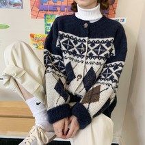 드레스날다 페어리테일 아가일 니트 가디건(mknit1364)