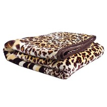 호피 무늬 밍크 담요 중 150x200 이불 겨울 양면 보온 무릎 담요, 단품