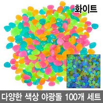 와이지알씨 야광돌 100개 세트 자갈 수조 어항 원예 인테리어 공예, 1.화이트 100개