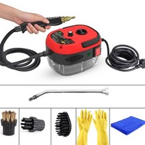 2500w 스팀 청소기 900ml 물 탱크 자동차 에어컨 주방 후드 김이 나는 청소 기계 가전 220v, 빨간색, 영국