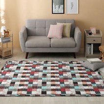 레트로 퀼트 순면 카페트 S Q 라지킹, 체리화이트