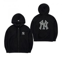 MLB 베이직 빅로고 기모 후드집업 NY (Black)