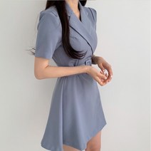 [랜덤플레이] 데일리 캐주얼 카라 수트 반팔 원피스
