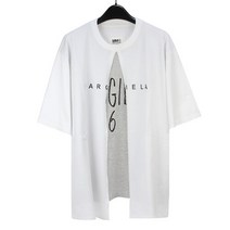 브랜드없음 MM6 메종 마르지엘라 더블 로고 반팔 티셔츠 S52GC0239 S23955 961 WHITE [MSC006]