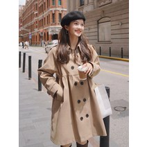 여자 봄가을 더블버튼 트렌치코트 재킷 캐주얼 미시 자켓 바바리 코트 인박카115