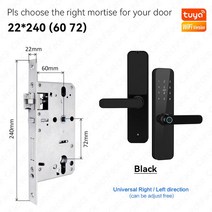 스마트자물쇠 와이파이지그비블루투스 앱 전자 지문 디지털 도어 잠금 암호 카드 홈 보안, [16] 22 240 4585