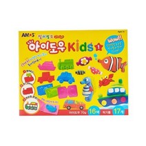 아모스 아이도우 키즈 1 컬러점토 16색 + 찍기틀 17종, 혼합색상, 12세트