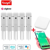 수분계 습도계 Tuya-Zigbee 무선 토양 수분 측정기 지능형 온도 테스터 앱 실시간 모니터 IP67 감지기, 05 set5