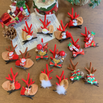 (당일출고)[크리스마스 루돌프 뿔 헤어핀 set] 겨울 데이트룩 홈파티 산타 모자 성탄절 파티헤어핀 머리핀 세트 축제