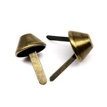 공예 가죽카빙세트 공구 가죽 가방 핸드백 바닥 보호 DIY 수리 금속 철 두 다리 피트 피어싱 리벳 스터드 스파이크 네일 8/10/12/15mm 50 피스, head diameter 10mm 2, antique brass