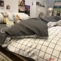 puildaug 워시 면 4 피스 침구 여름 싱글 기숙사 봄과 가을 퀼트 커버 침대 시트 3 피스 세트