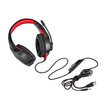 PS4 Xbox One PC 블랙 레드 용 마이크가있는 스테레오베이스 서라운드 게임용 헤드셋, 200x100x200mm, 플라스틱