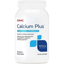 GNC 칼슘 플러스 마그네슘 비타민 D-3 1000 mg - 180 Caplets