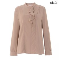 에이비플러스 ab.f.z 넥 러플 사선라인 페미닌 블라우스 (AFU4GB01A)